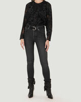 MABEL SHEER METALLIC FLORAL TOP image number null